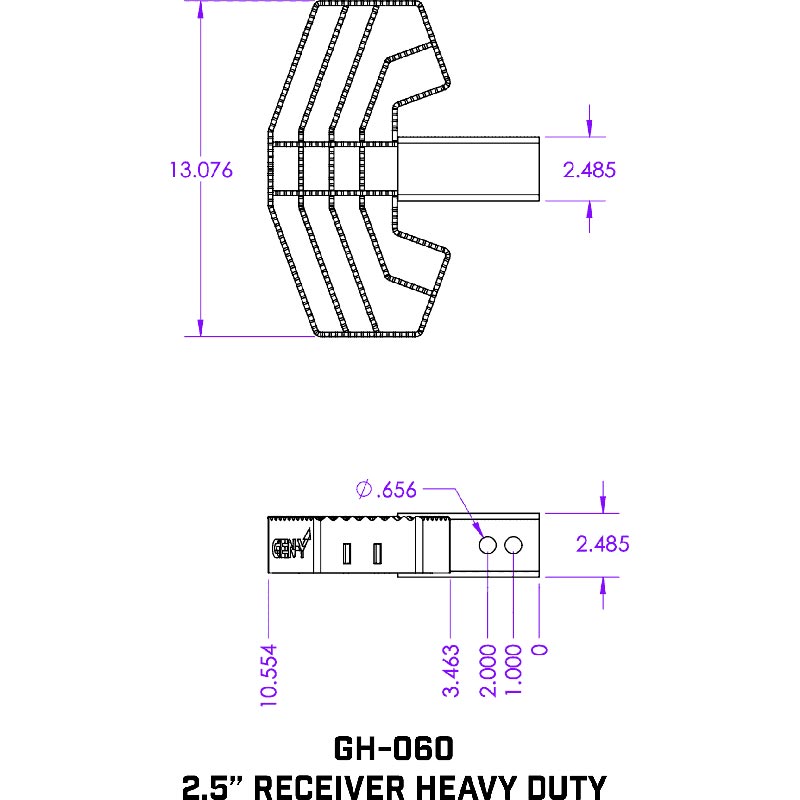 GEN-Y HITCH GH-060 2.5" HEAVY-DUTY SERRATED HITCH STEP