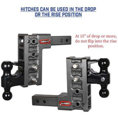 GEN-Y HITCH GH-623 MEGA-DUTY 21K DROP HITCH W/PINTLE LOCK - 6" DROP