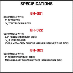 GEN-Y HITCH GH-022 5/8" IRON GRIP ANTI-RATTLE HITCH PIN (2.5" SHANK)